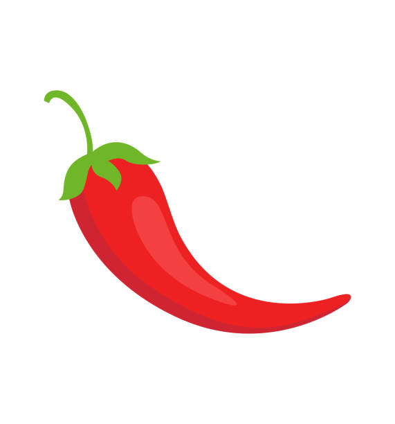 ilustrações, clipart, desenhos animados e ícones de pimenta mexicana vermelho liso ícone, ilustração vetorial, isolada no branco - pepper