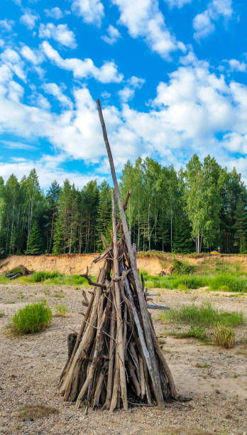 istock Ligo bonfire in midsummer.  Latvia, Gauja river beach. 984864920