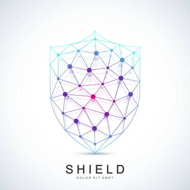 Vector illustration of Colorful Vector Template Shield Icon. Protection Logo Icon. Creative Security Concept Design