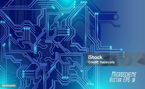 Colorful Microscheme Design Vector Micro Chip Stock Illustration ...