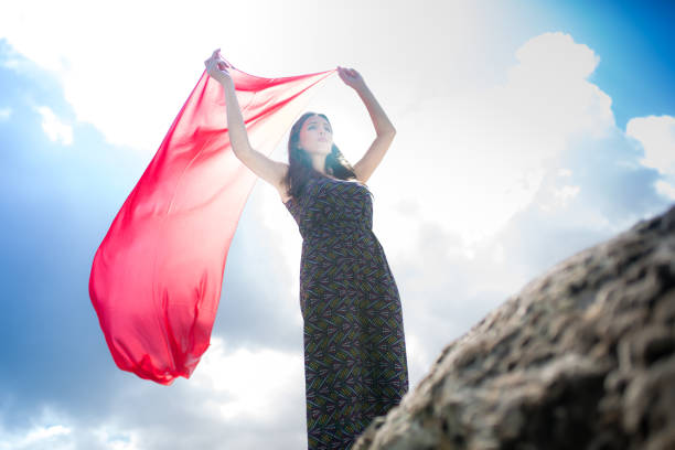 istock a young woman in the spring 984911524