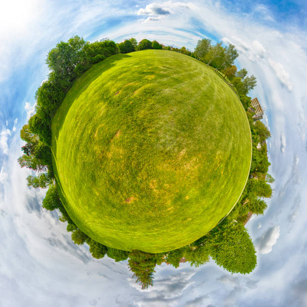 istock Little Planet. Spherical 360 degrees seamless panorama view in Spherical projection, panorama of natural landscape in Germany. 984953590