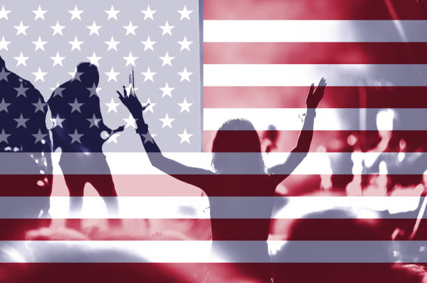 People celebrating Independece day in the USA