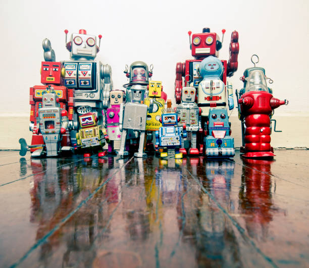 istock a team of vintage robots 984994326