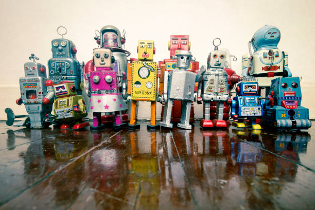 istock a team of vintage robots 984994452
