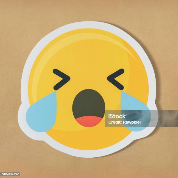 슬픈 우는 얼굴 이모티콘 기호 감정에 대한 스톡 사진 및 기타 이미지 - 감정, 귀여운, 노랑 - iStock