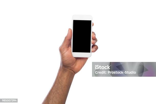Hand Holding Mobile Smartphone With Blank Screen Stock Photo - Download Image Now - Human Hand, Telephone, Hand