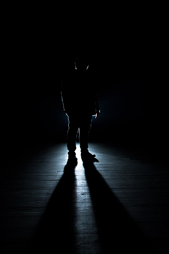 Mysterious man on the darkness