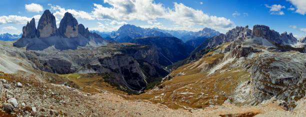 istock Dolomites mountains landscape with Tre Cime 985023586