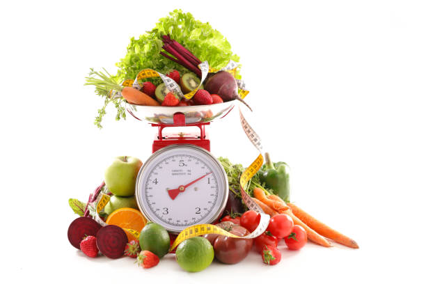 istock balance with fruit and vegetable, diet food concept 985033422