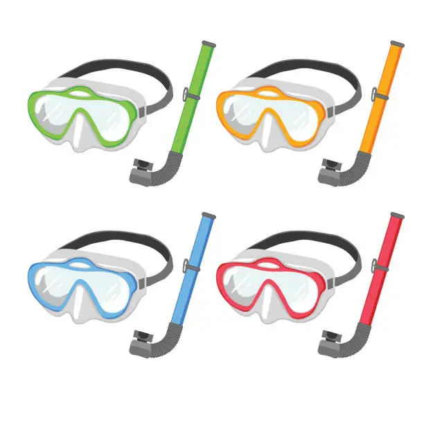 Vector illustration of snorkel vector collection design