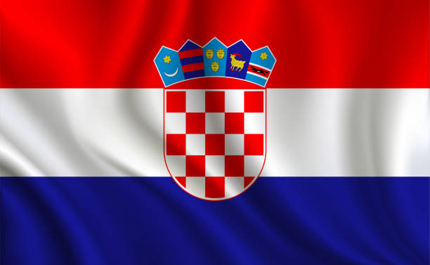 illustrazioni stock, clip art, cartoni animati e icone di tendenza di sfondo bandiera croazia - croazia
