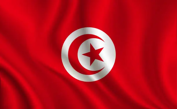 Vector illustration of Tunisia flag background