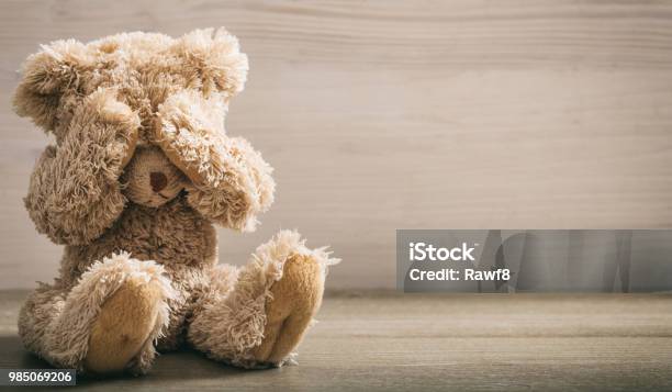 Child Abuse Concept Stock Photo - Download Image Now - Teddy Bear, Sadness, Embarrassment