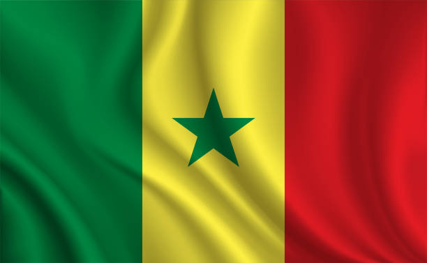 セネガル旗の背景 - flag of senegal点のイラス�ト素材／クリップアート素材／マンガ素材／アイコン素材