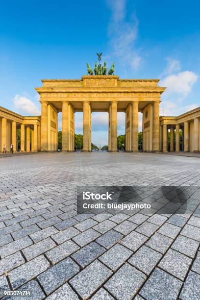 Brandenburg Gate At Sunrise Berlin Germany Stock Photo - Download Image Now - Berlin, Brandenburg Gate, City