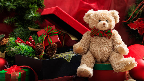 istock Christmas decoration, festive teddy bear 985075192