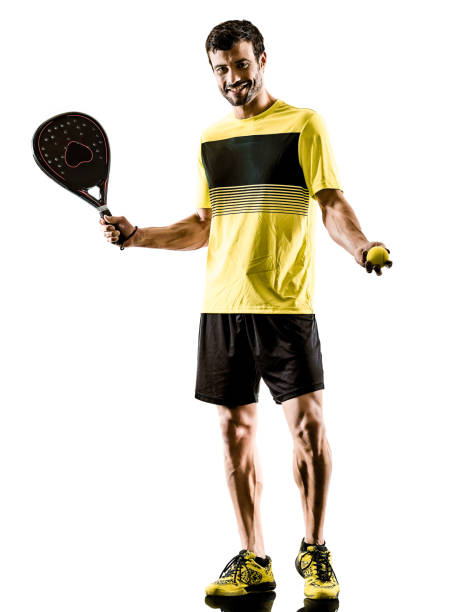 istock Padel tennis player man isolated white background 985077786