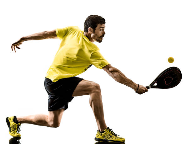 istock Padel tennis player man isolated white background 985078522