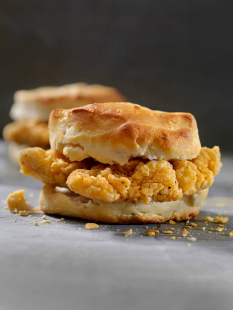 istock Fried Chicken Sandwich on a Homemade Biscuit 985087726