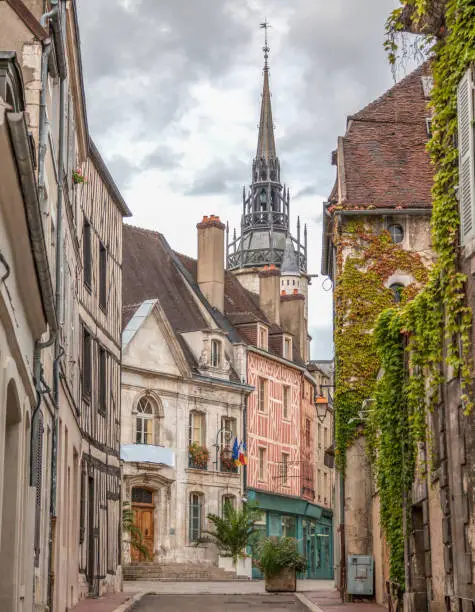 Beautiful view of the historic town of Auxerre, Burgundy, France