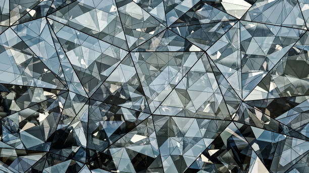 istock Triangulated polygonal futuristic glass surface abstract 3D rendering 985091682