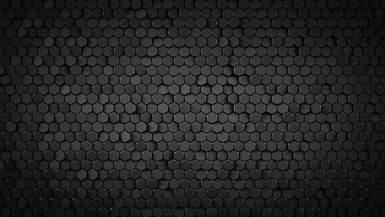 Render 3D abstracto fondo hexagonal negro photo