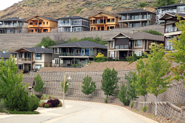 istock Beautiful Modern New Homes And Landscaping 985095538
