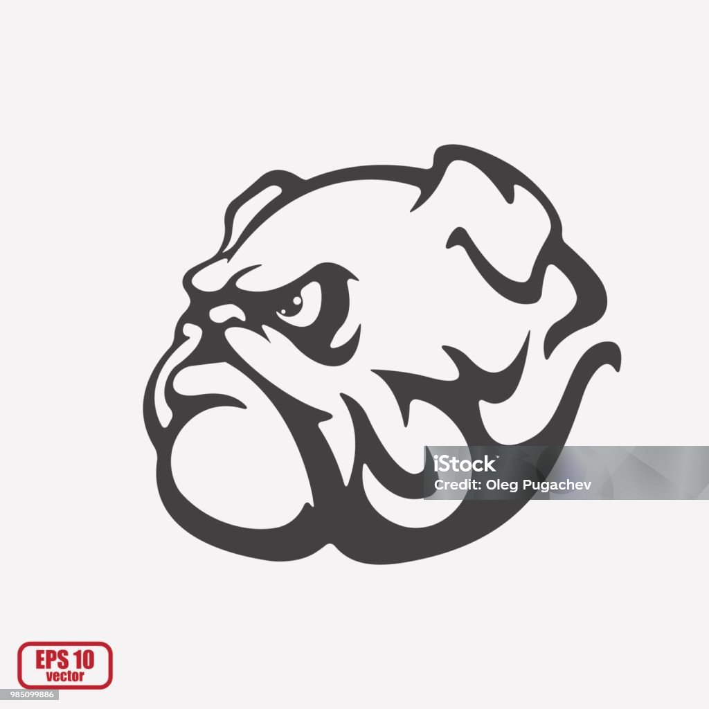 dog01 Bulldog. Icon isolated on background. Mascot, logo, sticker, print, tattoo. Vector illustration, eps 10. Bulldog stock vector