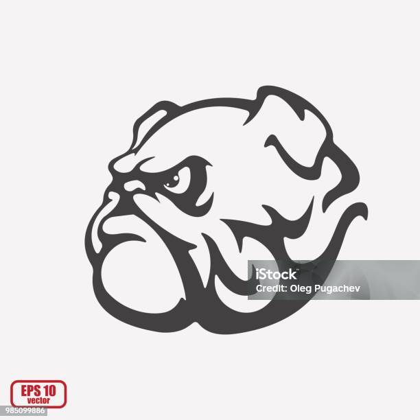 Dog01 Stock Illustration - Download Image Now - Bulldog, Mascot, Anger