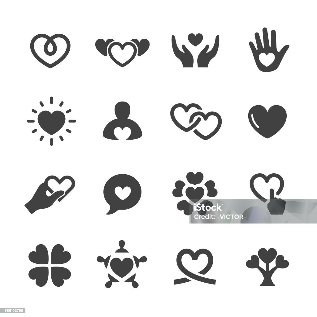 Care and Love Icons - Acme Series Care, Love, Icon Symbol stock vector