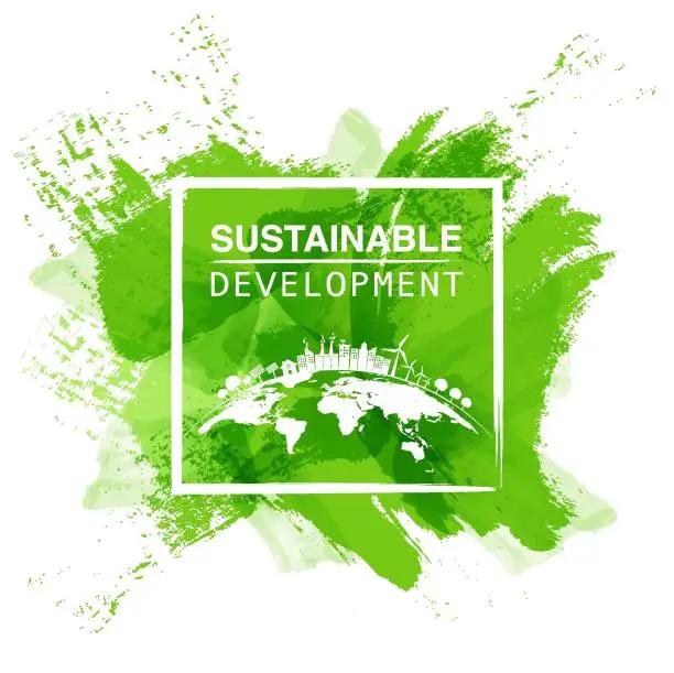 Vector illustration of Sustainable development logo