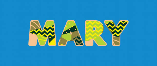 ilustraciones, imágenes clip art, dibujos animados e iconos de stock de arte de la palabra maría concepto ilustración - inmaculada concepción