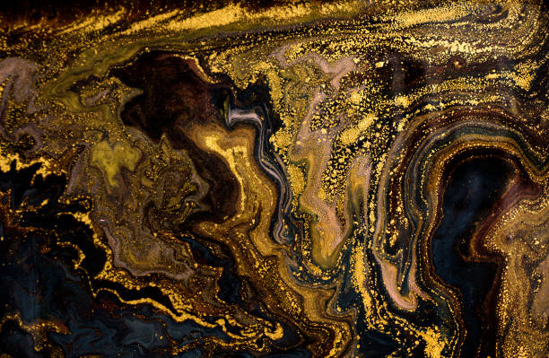istock Marble abstract acrylic background. Marbling artwork texture. Agate ripple pattern. Gold powder. 985119824