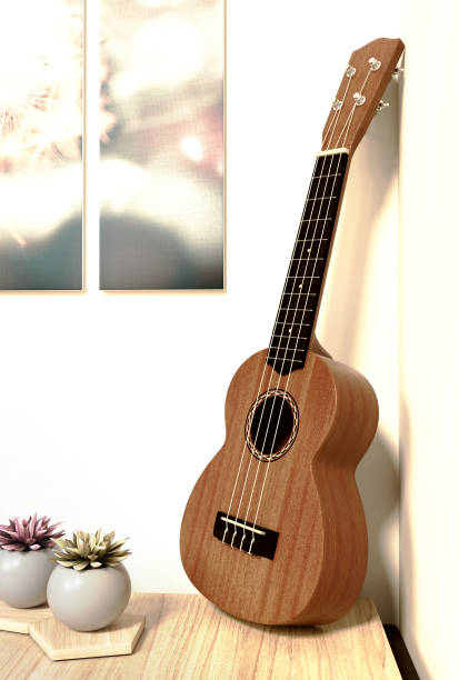 istock Musical Instrument, Ukulele on the Table, Interior Scene 985125886