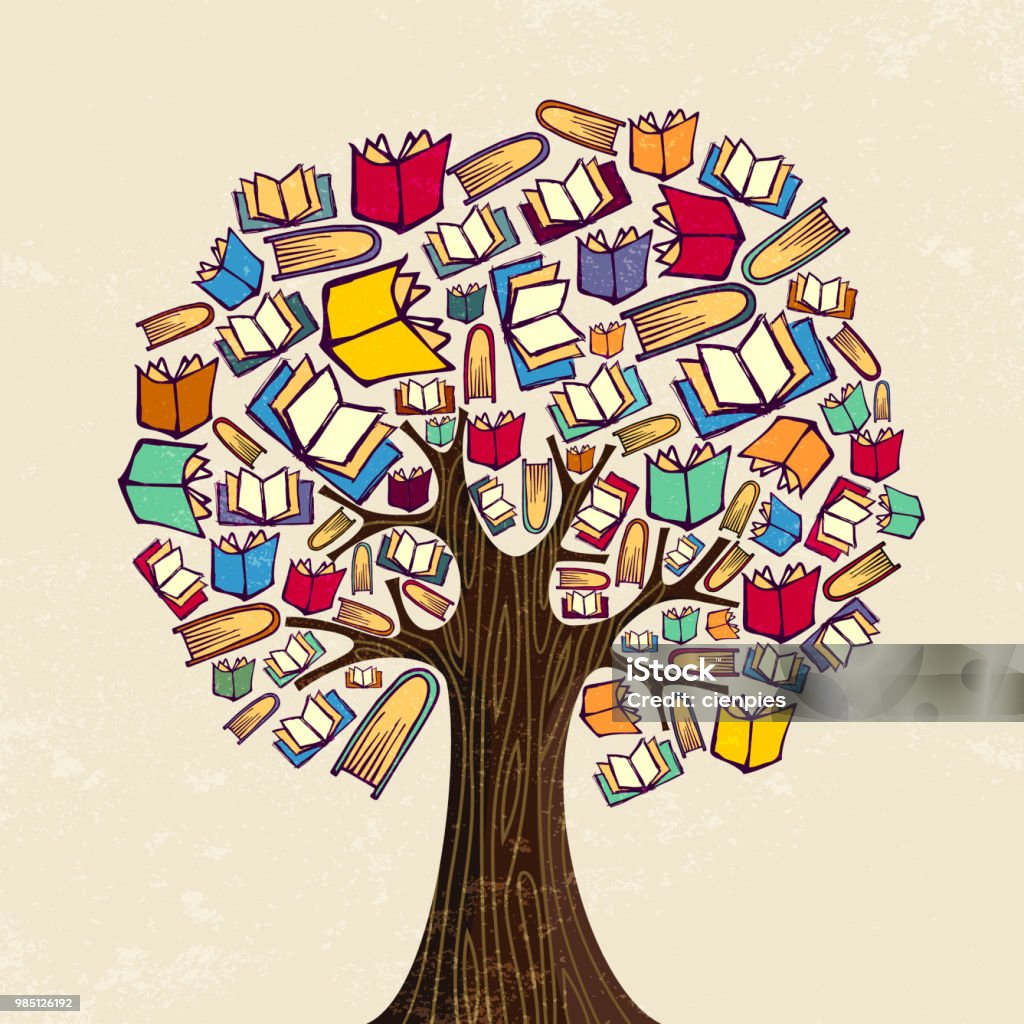 교육 개념 이해를 돕기 위해 책 나무 나무에 대한 스톡 벡터 아트 및 기타 이미지 - 나무, 지혜, 고등학교 - Istock