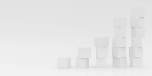 istock Abstract concept of white cubes  isolated on white background, 3d rendering 985144148