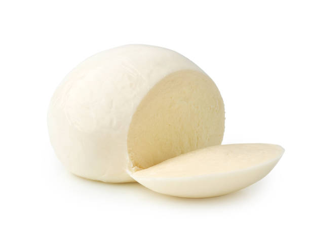 istock Sliced Mozzarella Buffalo isolated on white background 985144158