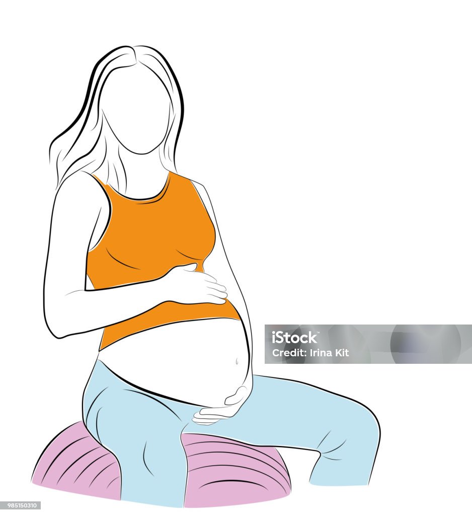 Người Phụ Nữ Mang Thai Đang Ngồi Trên Một Quả Bóng Phòng Tập Thể ...