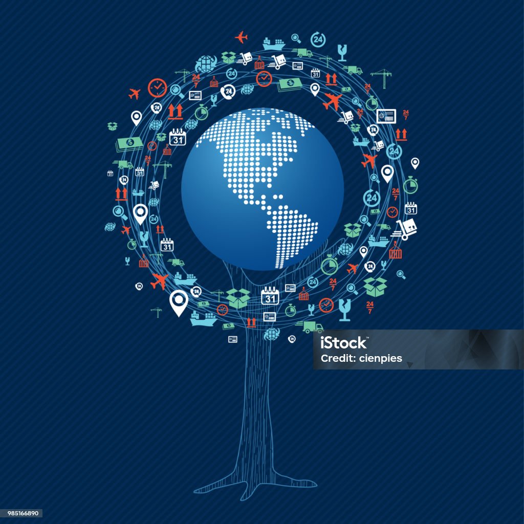 Communication Technology Tree Global Technology Communication Tree Concept Stock Illustration ...