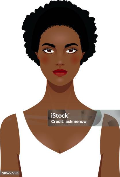 Woman Face Stock Illustration - Download Image Now - African-American Ethnicity, Human Face, One Woman Only