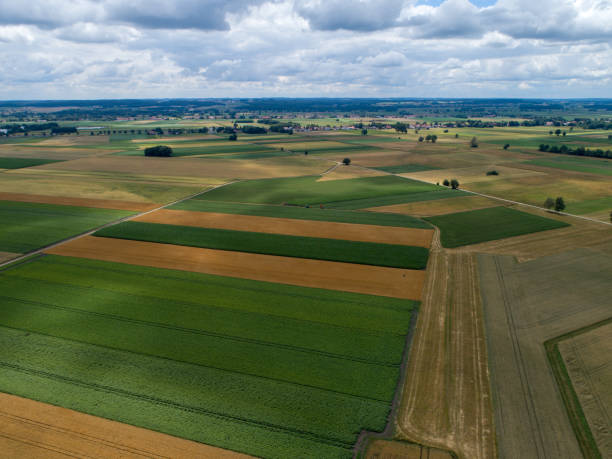 istock Aerial view of various agricultural fields 985262730