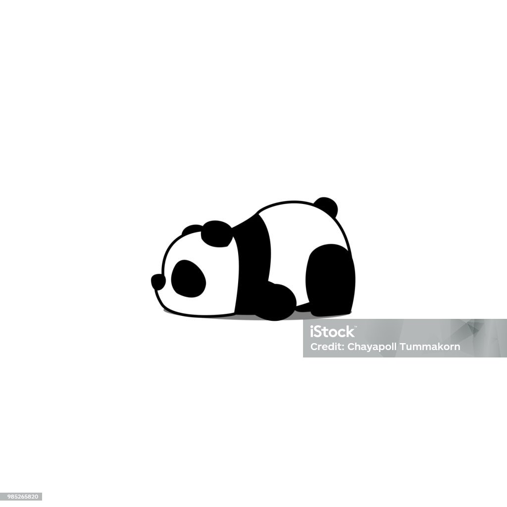 Lazy panda cartoon, vector illustration Panda - Animal stock vector