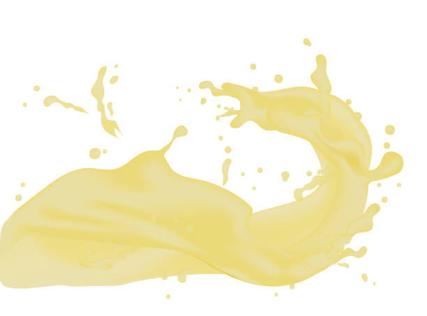 istock Lemon Juice splash 3d illustration. Cream pouring wave yogurt packaging template. Realistic organic  product. Vector 985267080