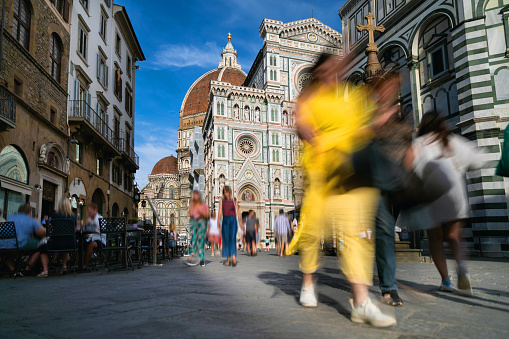 People visit Florence, Italy - Santa Maria del Fiore Cathedral
