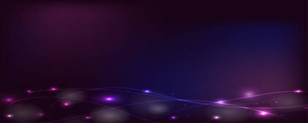 istock vector abstract banner background of blue violet with stripes and glowing highlights 985281130