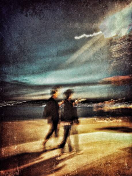 istock Blurred motion view of the couple walking 985307310