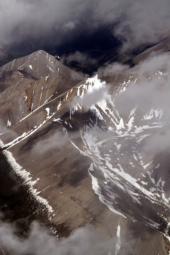 The Rocky Mountains over British Columbia, Canada.