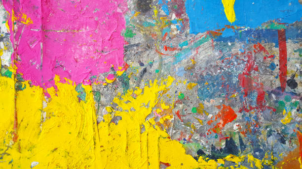 istock Abstract colorful painting for texture background. Splash acrylic color 985338176