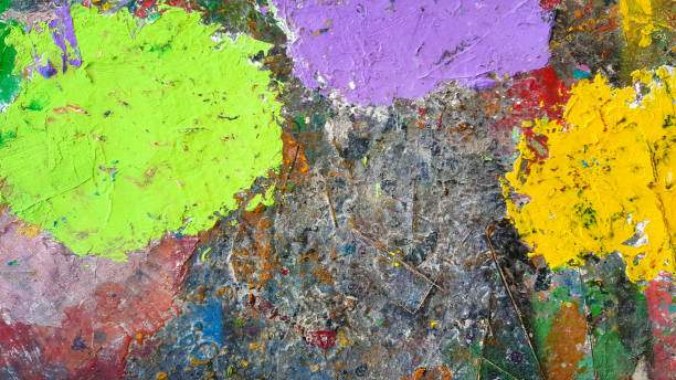 istock Abstract colorful painting for texture background. Splash acrylic color 985338180